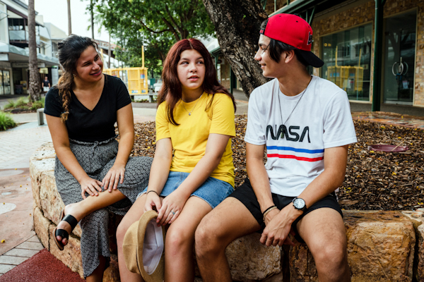 Darwin youth chatting together at Casuarina.