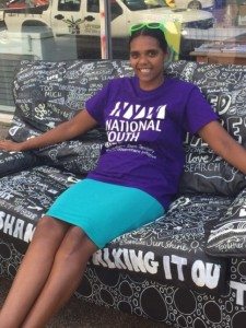 Sharnie Roberts, Indigenous Youth Engagement Officer for Headspace and NT National Youth Week young member, getting ready for the Annual Youth Homelessness Couch Surfing Race in Darwin next week.